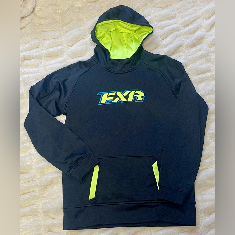 FXR Navy‎ and Neon Green Hoodie